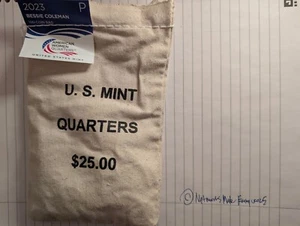 2023 P US Mint Bessie Coleman AWQ Women Quarters Sealed 100-Coin Bag 23WBA - Picture 1 of 4