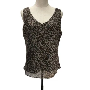 Virgo Plus Sz 16 Women's Sleeveless Leopard Print V-Neck Tank Top Evening Party - Picture 1 of 7