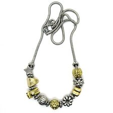 Wunderschöne Halskette mit diversen Beads versilbert/Vergoldet Stern Elefant ...