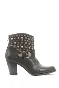 Stuart Weitzman City Slicker con Tachuelas Occidental Botines de Piel / Negro - Imagen 1 de 4