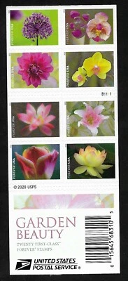 #5558-5567a Garden Beauty (forever) 2021 Issue-MNH Booklet Pane of 20 (10 Diff) - Image 1 of 2