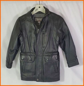 NWOT Boys Wilsons Kids Black Leather Jacket - Thinsulate Insulation – M - Picture 1 of 7