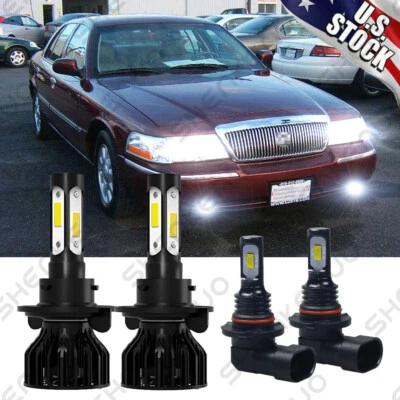 For Mercury Grand Marquis 2006-2011 Combo LED Headlight + Fog Light Bulbs 6000k - Image 1 of 4
