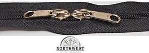 YKK Nylon Coil Zipper Tape # 8 Black 10 yards with 10 Nickle Zipper Sliders - Picture 1 of 3