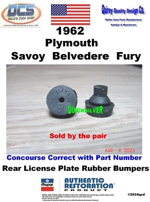 Parachoques de matrícula Plymouth Savoy Belvedere Fury 1962 SHOW 2094618 MoPar EE. UU. Foto 1 de 2