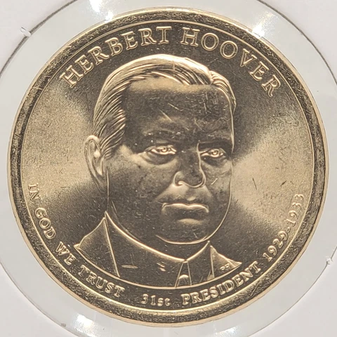 2014-D Herbert Hoover Presidential Dollar From Uncirculated Mint Roll Cover