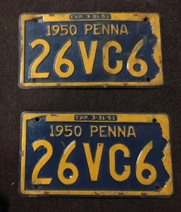 Juego de dos placas de lápiz vintage 1950 con números a juego - Imagen 1 de 5
