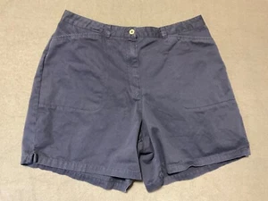Villager Sport Liz Claiborne Navy Blue 100% Cotton Shorts Size 16 - Picture 1 of 5