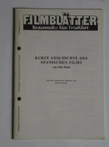 19/0081 Filmblätter - Kurze Geschichte des spanischen Films von Felix Fanes - Picture 1 of 3
