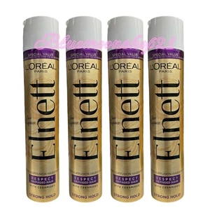 4 x 300ml L'oreal Elnett Damaged Hair STRONG HOLD Hairspray - Picture 1 of 1
