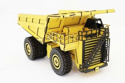 Rompecabezas de camión de carga 3D, rompecabezas 3D, rompecabezas 3D de madera, amarillo - negro camión de carga Foto 1 de 3