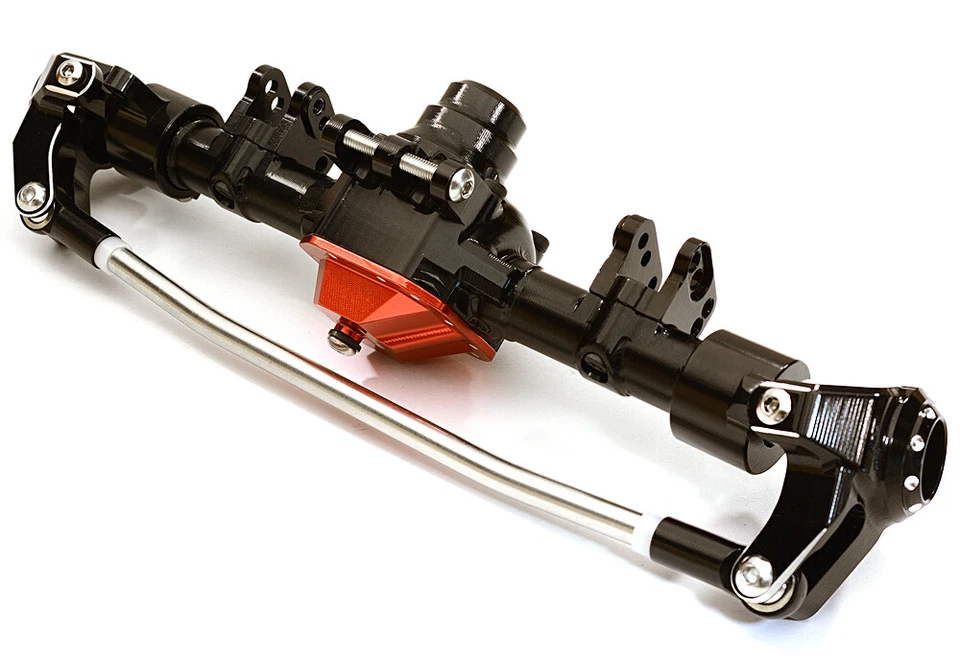 Integy Aluminum Complete Front Axle Housing Assembly : SCX10 II C27152BLACKRED - Image 1 of 1