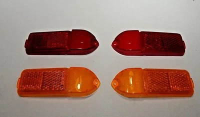 Nuevo Juego de 4 Lentes Lámpara Marcadora Lateral Ámbar Delantera Roja Trasera Genuina Lucas 70+ MGB Foto 1 de 2