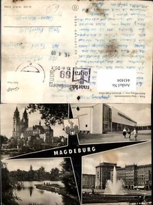 443404,Magdeburg Dom Kirche Schwimmhalle See Brunnen Mehrbildkarte - Bild 1 von 1