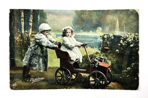 Post Card Motoring Little Motorist Ready To Start Posted Germany Tuck Vintage - Picture 1 of 4