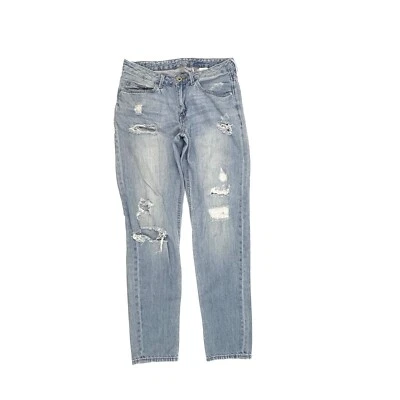 Pantalones de mezclilla para mujer &Denim H&M Boyfriend cintura baja pierna cónica desgastados talla 26 azules Foto 1 de 4