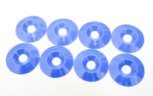 Set of 8 Nylon M8 x 32mm CSK Countersunk Lightweight Kart Seat Washers Blue - Picture 1 of 3