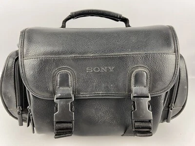 Sony Faux Leather Camera Video Camcorder Bag Case Black 15x8x10 - Image 1 of 4