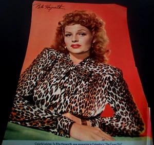 VINTAGE RITA HAYWORTH - GANZSEITIGER MAGAZINDRUCK - SEHR GUT - Bild 1 von 2