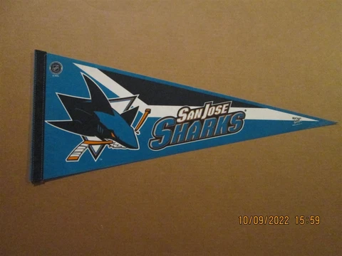 NHL San Jose Sharks Vintage Circa 1990's Wincraft Sports Team Logo Pennant Cover