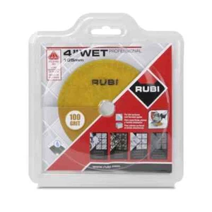 Rubi Tools Resin Wet Polishing Pad 100 Grit 4 In. - Picture 1 of 2
