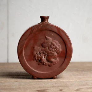 Antique Bizen Ware Tokkuri with Lion Relief Meiji Era (19th Century) | Pottery - Picture 1 of 9