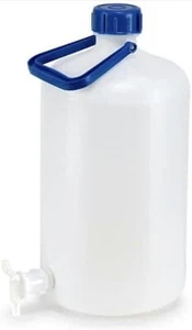 Cole-Parmer Heavy-Walled HDPE Carboy w/Spigot, Narrow Mouth, 10 L - Picture 1 of 4