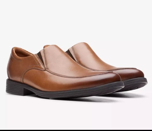 Clarks Mocassini Uomo Pelle Whiddon Passo Marrone Scuro Scarpe 8 Medium (D) BHFO 4110