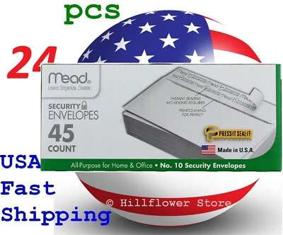 24 Mead 75026 #10 4 1/8 X 9 1/2 Press-it Seal-it 45 count white envelope - Image 1 of 4