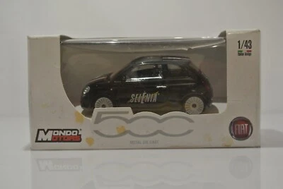 MODELLINO AUTO FIAT  500 SELENIA SCALA 1:43 COLORE NERO STRISCIA TRICOLORE  - Immagine 1 di 3
