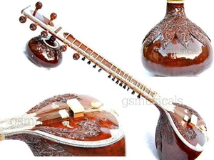 SITAR RAVISHANKAR STYLE KHARAJPANCHAM SITAR WITH GIG BAG GSM003G - Picture 1 of 6