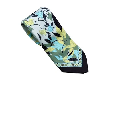 Corbata de diseñador Emilio Pucci 100 % seda para hombre hecha en Italia audaz estampado floral Foto 1 de 4