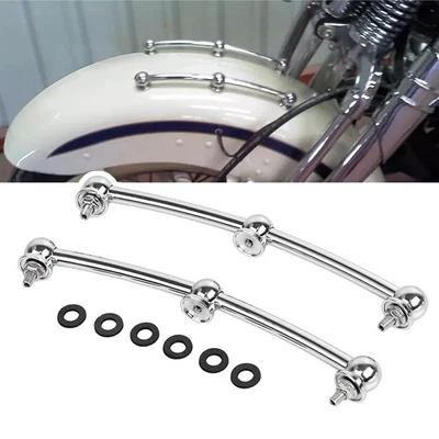 Chrome Front Fender Rail Trim Kit For Harley Heritage Softail FLSTC FLSTN FLSTSC Foto 1 de 4