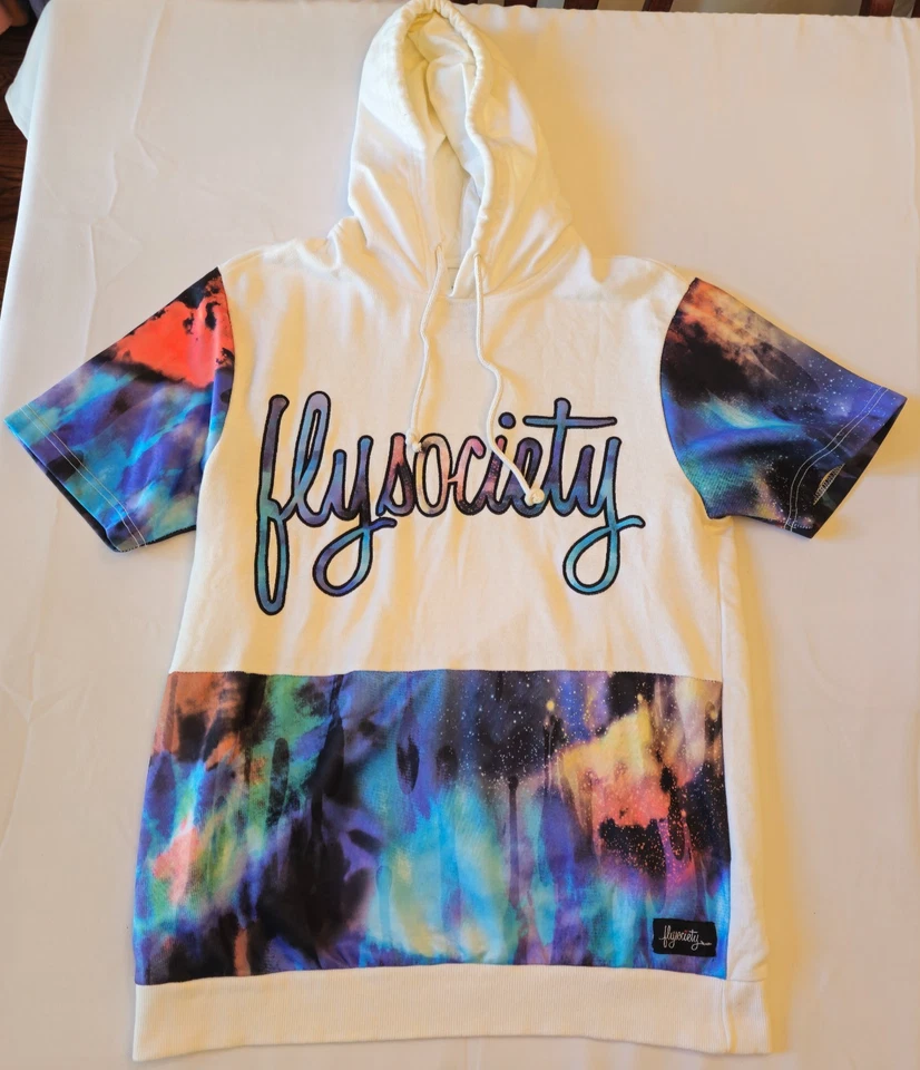 Fly Society Sudadera con Capucha Camiseta Para Hombre Manga L - Galaxy Ropa de Calle Pullover Manga Corta Foto 1 de 4