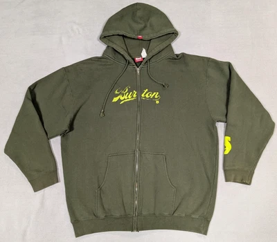 Burton Hoodie Mens 2XL Green Full Zip Sweatshirt Snowboarding Skateboarding Logo - Image 1 of 4