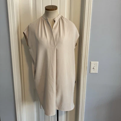 VINCE Women’s XS Cream Shirt Shift DRESS Oversized Pockets Minimalist Lagenlook - Image 1 of 4