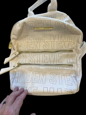 Steve Madden Small Backpack White Adjustable Strap 3 Pouch EUC - Image 1 of 4