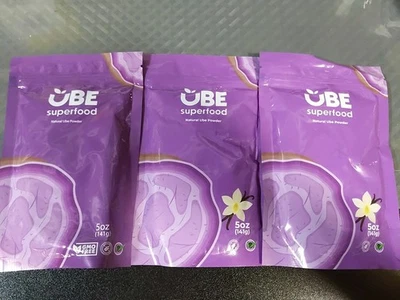 Lote de 3 UBE Superfood Natural Ube en polvo 5 OZ cada sabor vainilla BB 04/2027  Foto 1 de 3