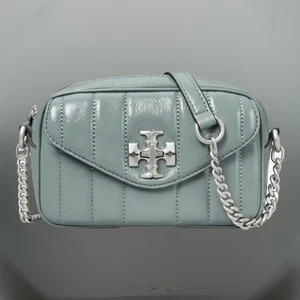Tory Burch Kira Camera Bag Small Crossbody Handbag Arctic Blue - Picture 1 of 9