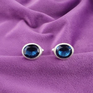 Sterling Silver London Blue Topaz Gemstone Statement Classic Luxury Cufflinks - Picture 1 of 6