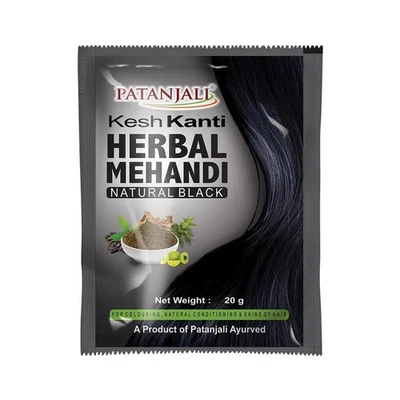 Patanjali Kesh Kanti Herbal Mehndi, 20g - Natural Black (Pack of 6) FAST SHIP - Image 1 of 3
