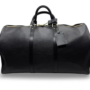 Louis Vuitton Epi Keepall Black Leather Travel Luggage Size 50 - Picture 1 of 24