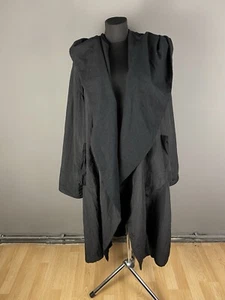Reversible Coat Long Avant-garde Black Cut Loose One Size - Picture 1 of 13