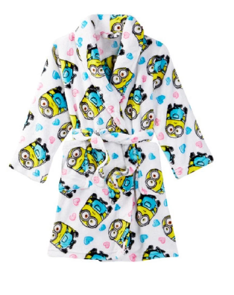 Despicable Me Little Girls' Minions White Bathrobe Size 6 - Image 1 of 1