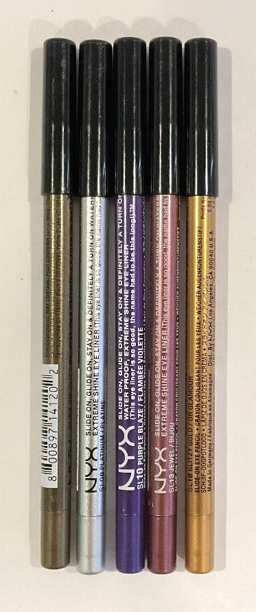 Delineador de ojos B1, G1 @ 20 % de descuento (agregar 2) NYX deslizable, desliza, permanece en brillo extremo *SMUDGED Foto 1 de 1