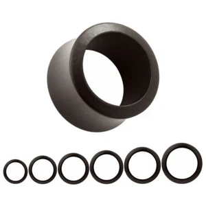 BLACK EBONY Wood Ear Flesh Tunnels Piercing Jewellery Timber Saddle Plug TU85 - Picture 1 of 5