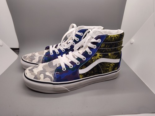 VANS Scarpe da skateboard alte alte Van's SK8 Hi giovani 6 5 anni collage mimetiche multi ottime condizioni