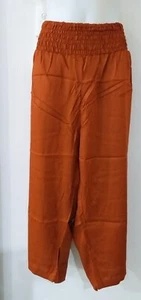 1K60528 RUST LADIES SHIRRED WAIST 3/4 PANTS plus size 26 28 30 $26 NEW TAGS - Picture 1 of 1