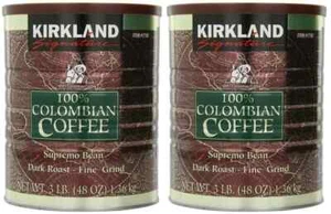 PACK de 2 Café Molido Supremo 100% Colombiano Kirkland Signature - Tostado Oscuro, 3LB - Imagen 1 de 6