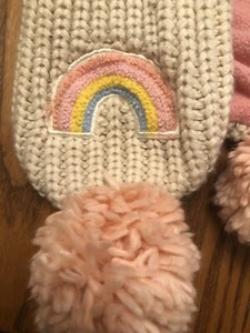 Rockahula Ivory/Pink Rainbow Scarf Pink Poms - Picture 1 of 6